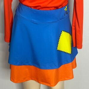 Disney Run Skirt XL Blue Athletic Skort Wine & Dine Patch Costume Running